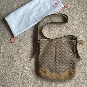 COACH Large Repeat Logo Bag Tan